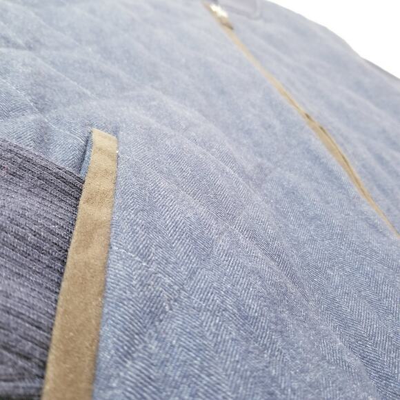 Peter Millar Wool Blend Navy Woven Ribbed Knit Quilted Bomber Jacket - Picture 14 of 16